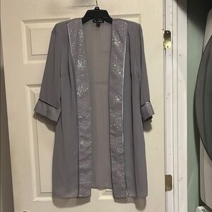 Dana Kay Gray Glitter Draped Cardigan Size 8